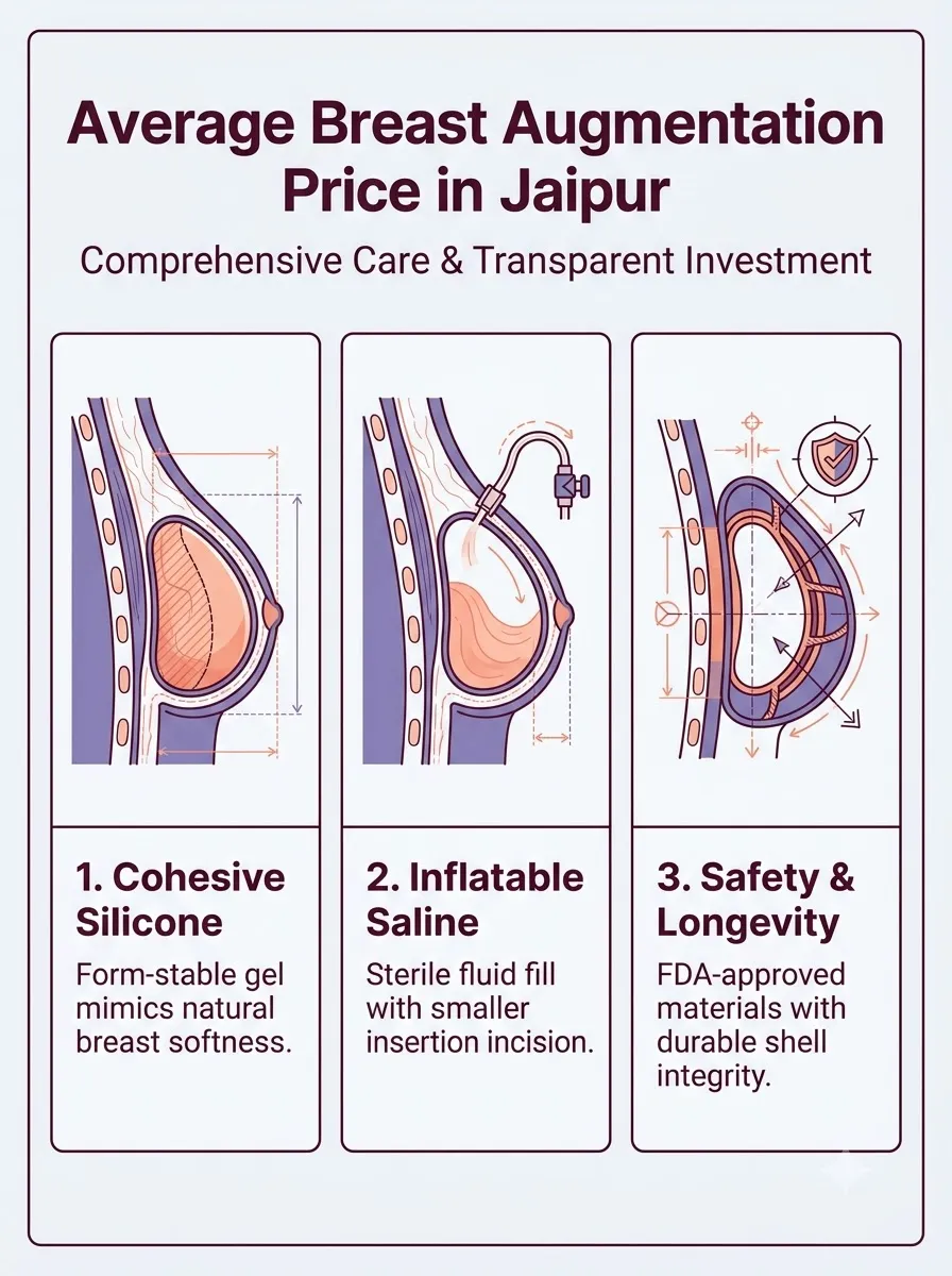 Medical schematic diagram illustrating average breast augmentation price in jaipur in breast augmentation surgery by Dr. Vishal Purohit in Jaipur