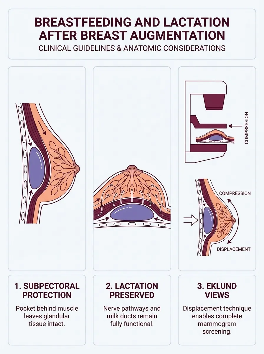 Medical schematic diagram illustrating breastfeeding and lactation after breast augmentation in breast augmentation surgery by Dr. Vishal Purohit in Jaipur