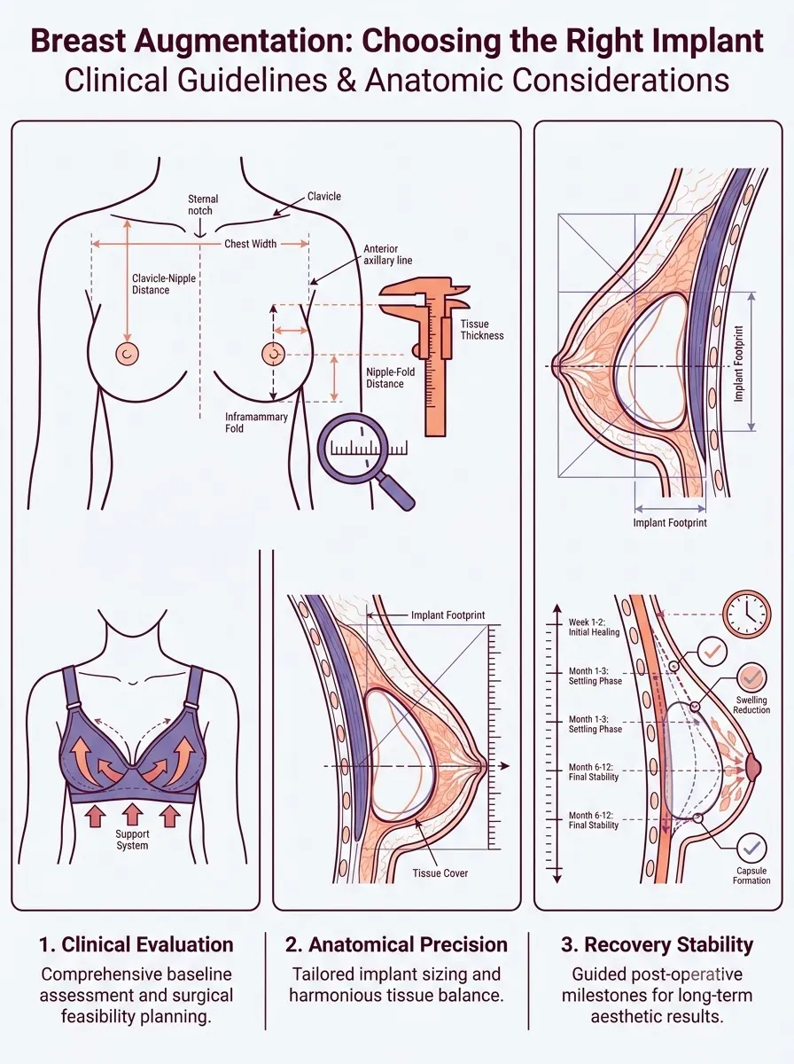 Medical schematic diagram illustrating choosing the right implant shape for a natural silhouette in breast augmentation surgery by Dr. Vishal Purohit in Jaipur