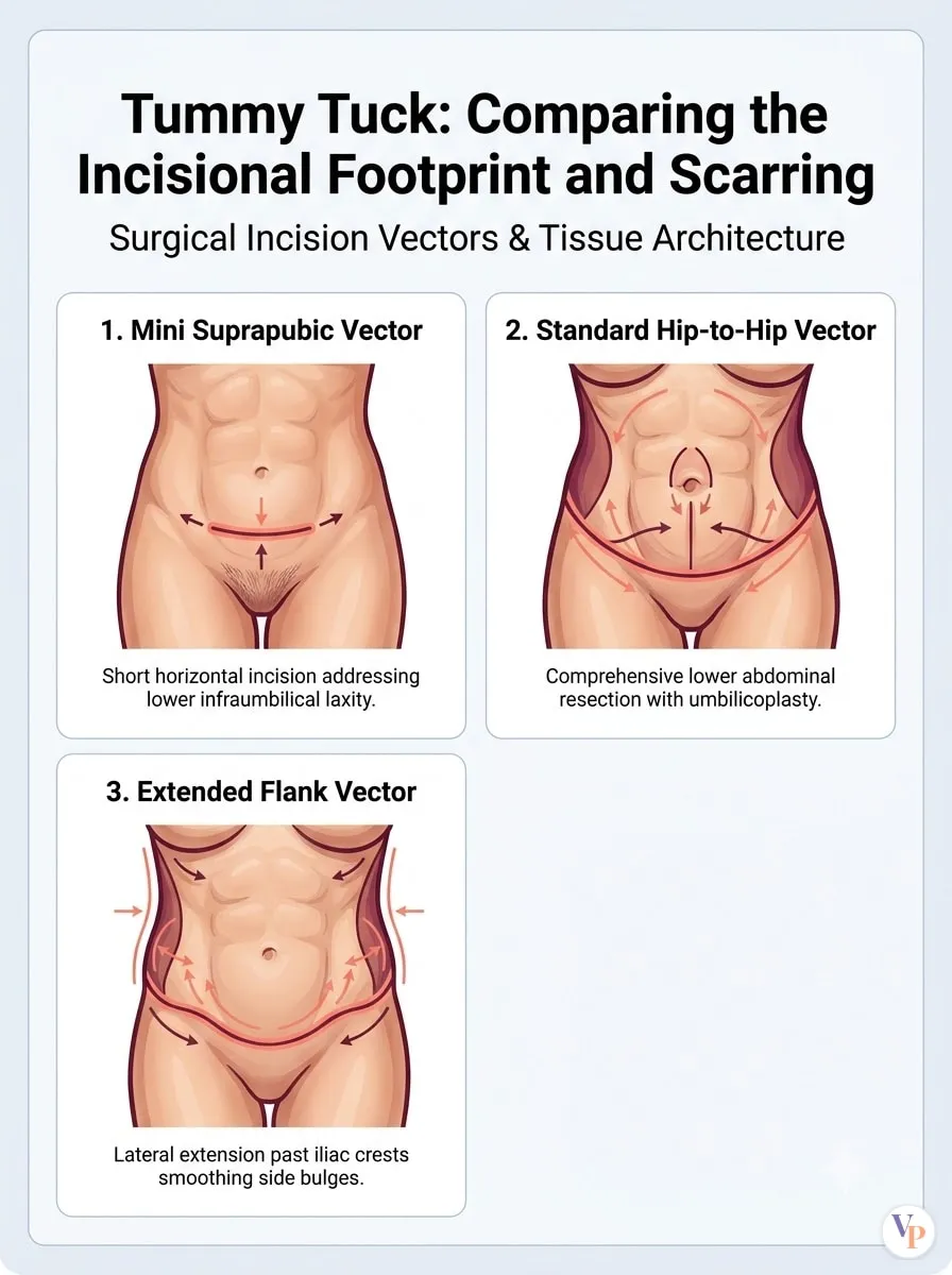 Medical schematic diagram illustrating Correcting Muscle Laxity: The Role of Diastasis Recti Repair in tummy tuck surgery by Dr. Vishal Purohit in Jaipur