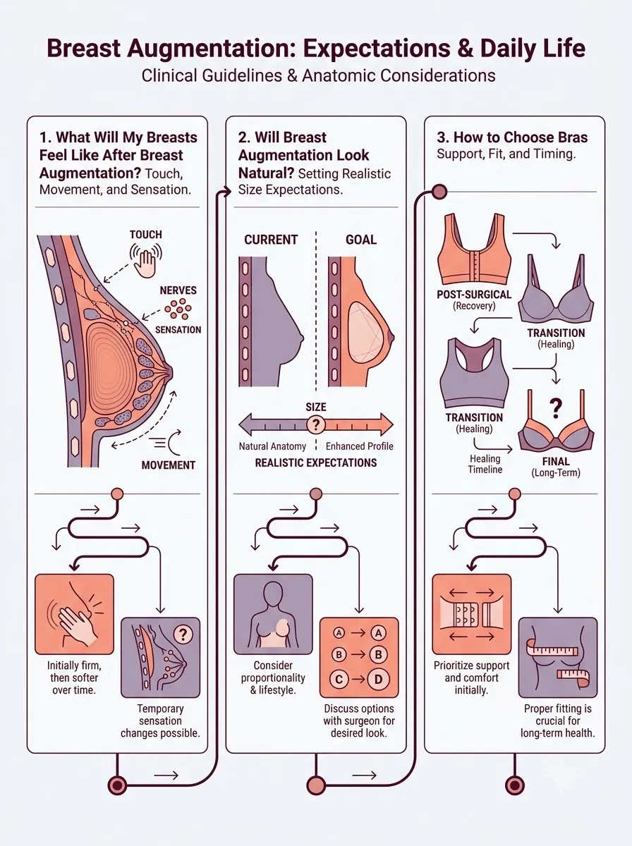 Medical schematic diagram illustrating expectations &amp; daily life in breast augmentation surgery by Dr. Vishal Purohit in Jaipur