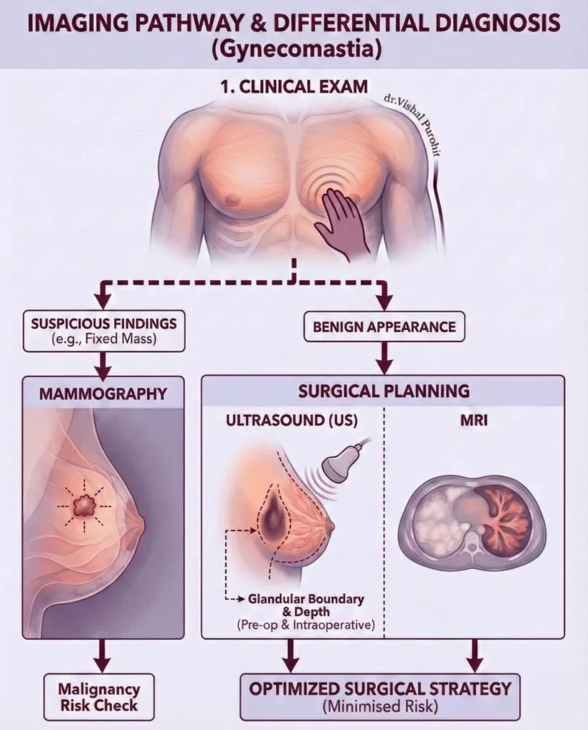 Gynecomastia Diagnosis and Surgical Planning Flowchart by Dr. Vishal Purohit