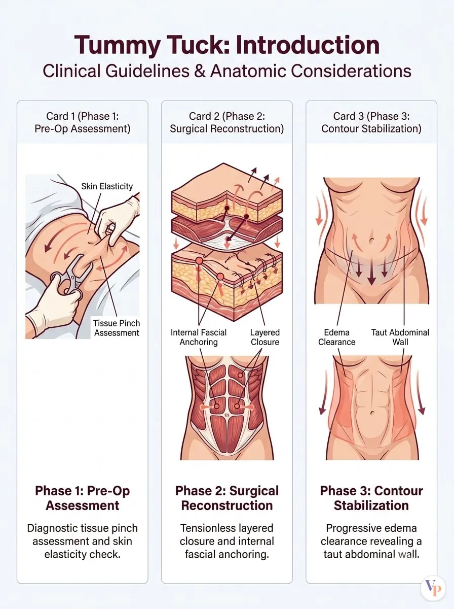 Medical schematic diagram illustrating Introduction in tummy tuck surgery by Dr. Vishal Purohit in Jaipur