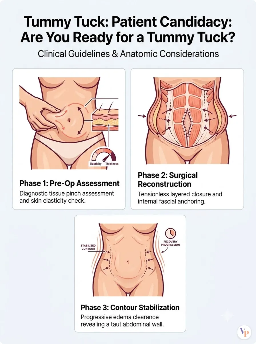 Medical schematic diagram illustrating Patient Candidacy: Are You Ready for a Tummy Tuck? in tummy tuck surgery by Dr. Vishal Purohit in Jaipur