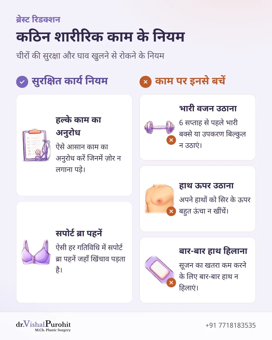 शारीरिक रूप से कठिन नौकरियों के लिए क्या करें और क्या न करें की चेकलिस्ट।