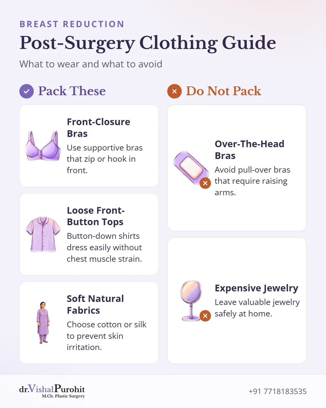 Do and Don’t checklist for clothing after breast reduction