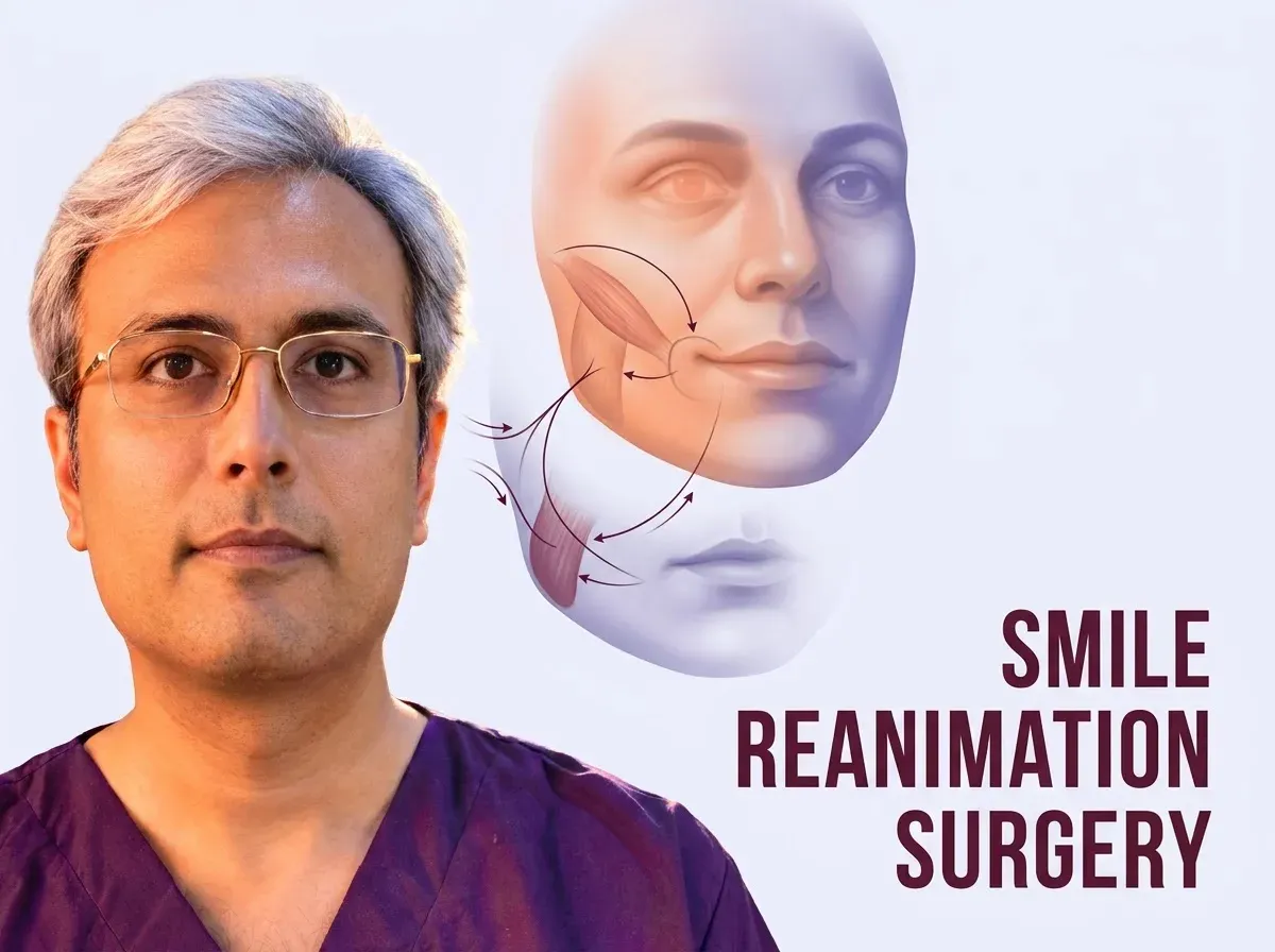 जयपुर में फेशियल पैरालिसिस स्माइल रीएनीमेशन सर्जरी (मुंह के टेढ़ेपन का इलाज) - Dr. Vishal Purohit Plastic Surgeon Jaipur