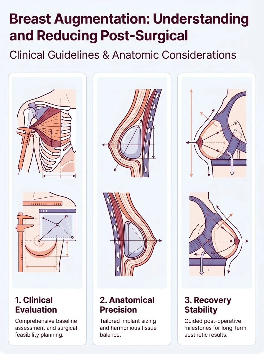 Medical schematic diagram illustrating understanding and reducing post-surgical edema (swelling) in breast augmentation surgery by Dr. Vishal Purohit in Jaipur