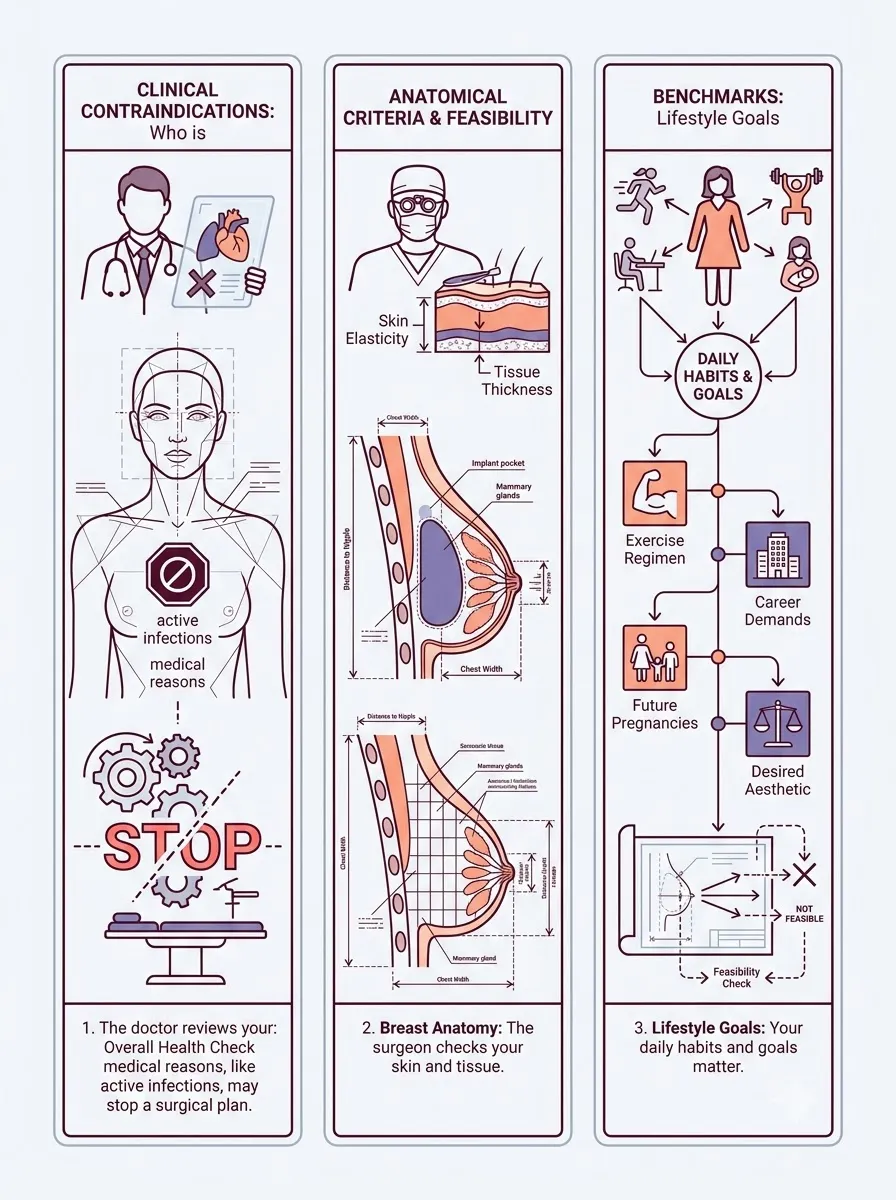 Medical schematic diagram illustrating understanding the fundamental difference: anatomical structural change in breast augmentation surgery by Dr. Vishal Purohit in Jaipur