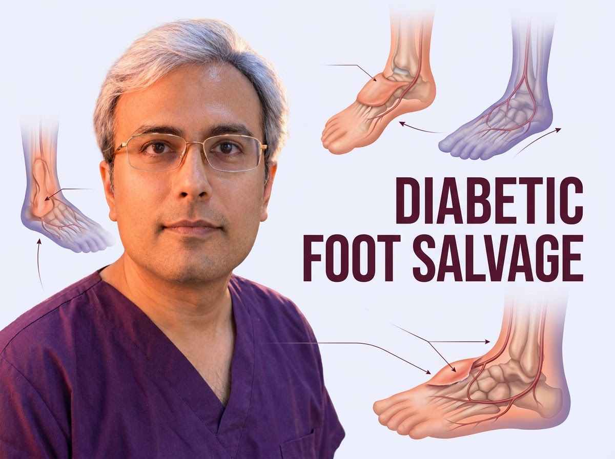 Diabetic Foot Ulcer Flap Surgery & Limb Salvage in Jaipur - Dr. Vishal Purohit Plastic Surgeon Jaipur