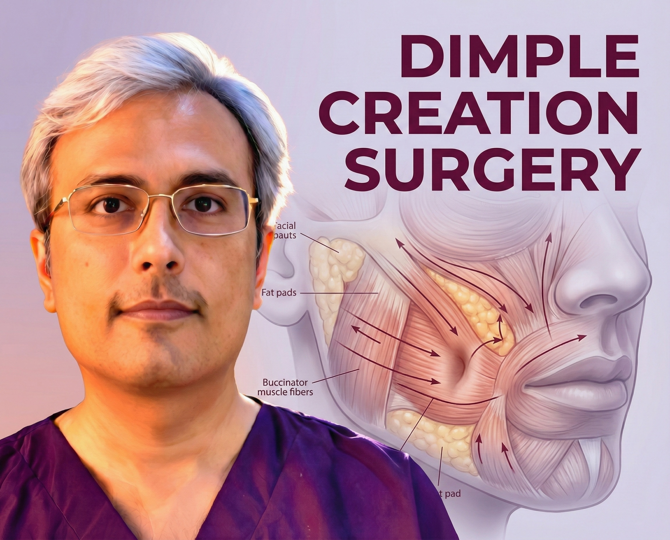 Dr. Vishal Purohit Dimple Creation Surgery - Procedure & Anatomy Diagram