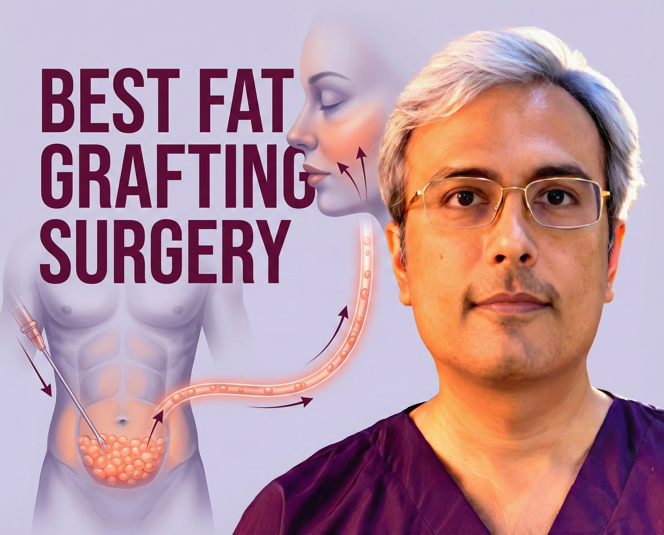 Best Fat Grafting Surgery illustration by Dr. Vishal Purohit for facial volume in Jaipur.