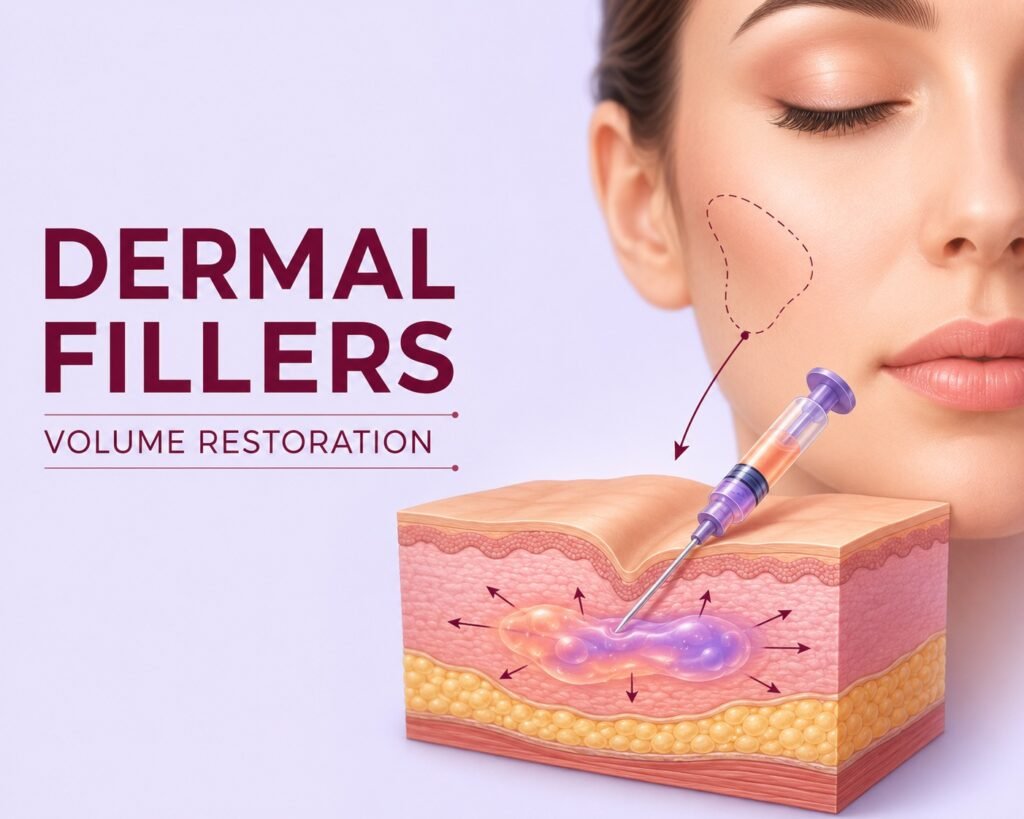 Dermal Fillers for cheek volume restoration and facial rejuvenation by Dr. Vishal Purohit.