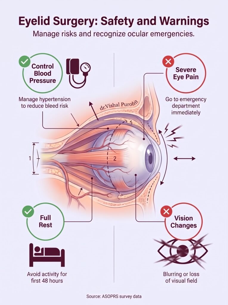 Eyelid surgery safety guide and ocular emergency warnings by Dr. Vishal Purohit